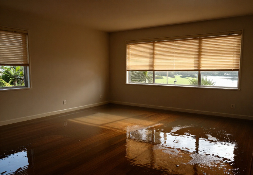 Contaminated carpet in a Liberty Grove home before sewage cleanup